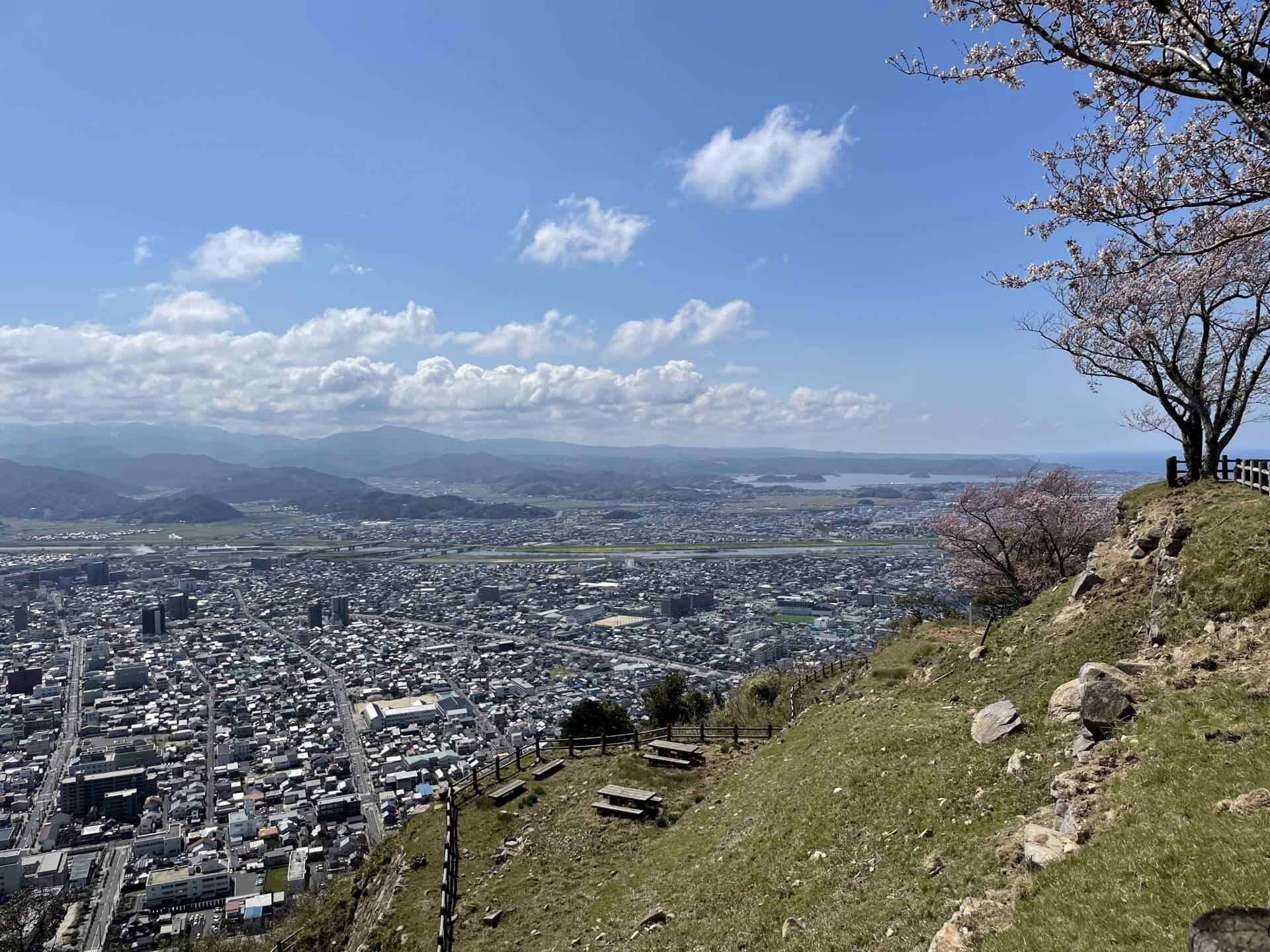 鳥取城から見る鳥取市街